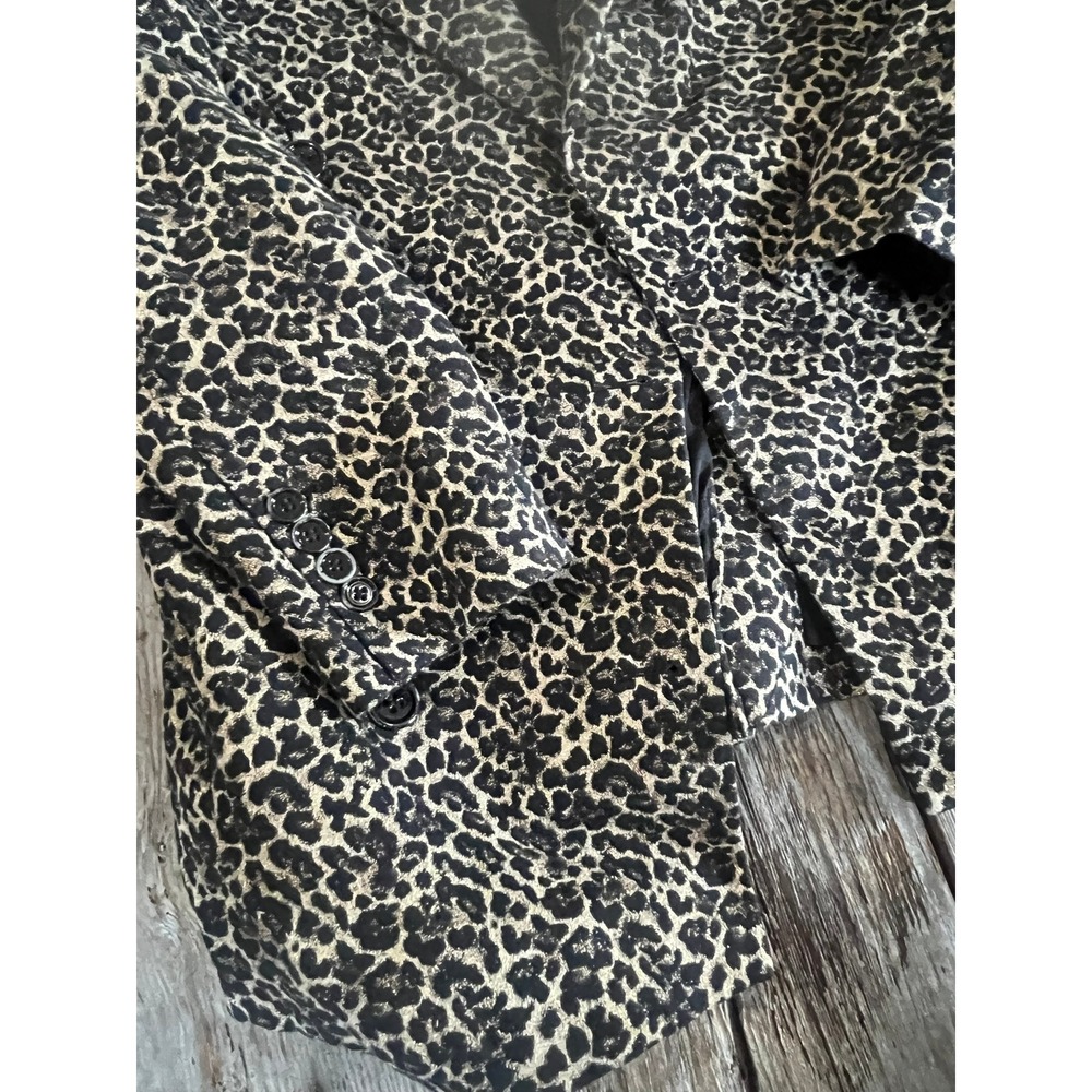 The Kooples Paris Leopard Print Blazer Gold Metallic Double Breasted Jacket 1 S - Picture 2 of 9